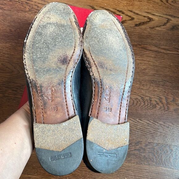 Vtg Salvatore Ferragamo “Persus” black Nappa calf slip on‎ loafers with tassels main image 4